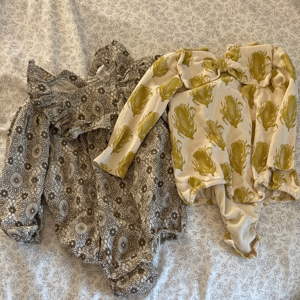 kate quinn Cream and Brown Floral Bodysuits